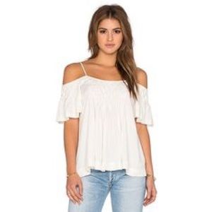 Off the shoulder white flowy top